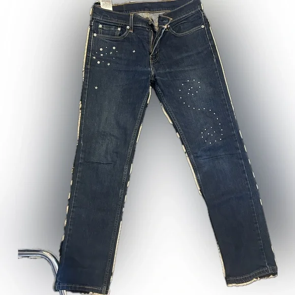 Levi’s Men’s Studded 511 Slim Fit Jeans | W29 L30 | Dark Blue - Picture 1 of 7